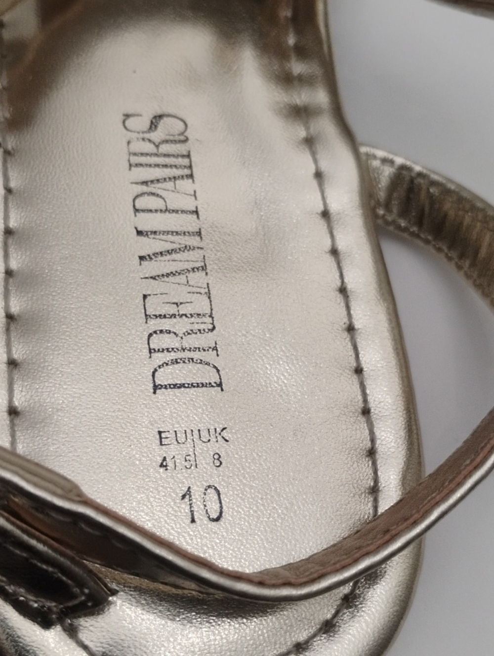 Bejeweled Gold Metallic T Strap Sandals by Dream Pairs Sz 10 - Picture 5 of 10